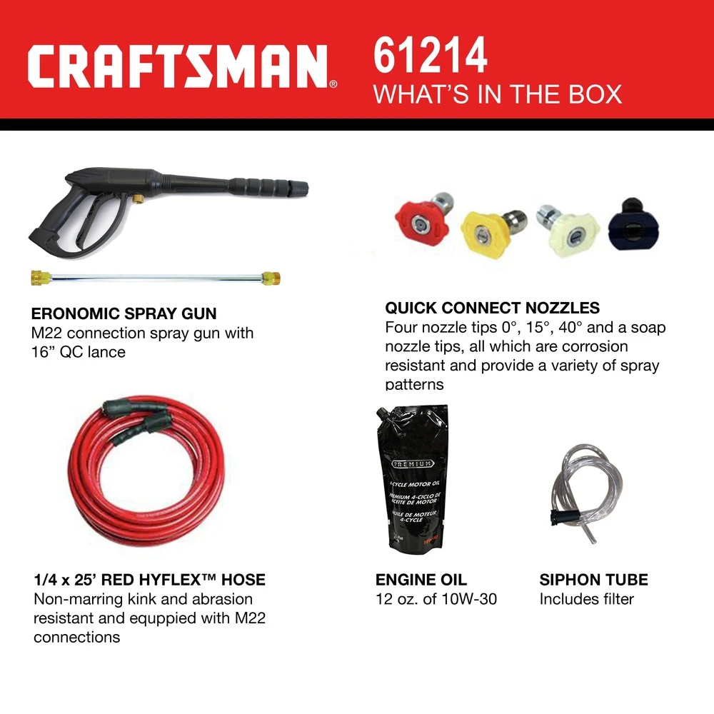 Craftsman 61214S 2.3 GPM 3000 PSI Gas Pressure Washer 4 Craftsman 61214S 2.3 GPM 3000 PSI Gas Pressure Washer - Image 2
