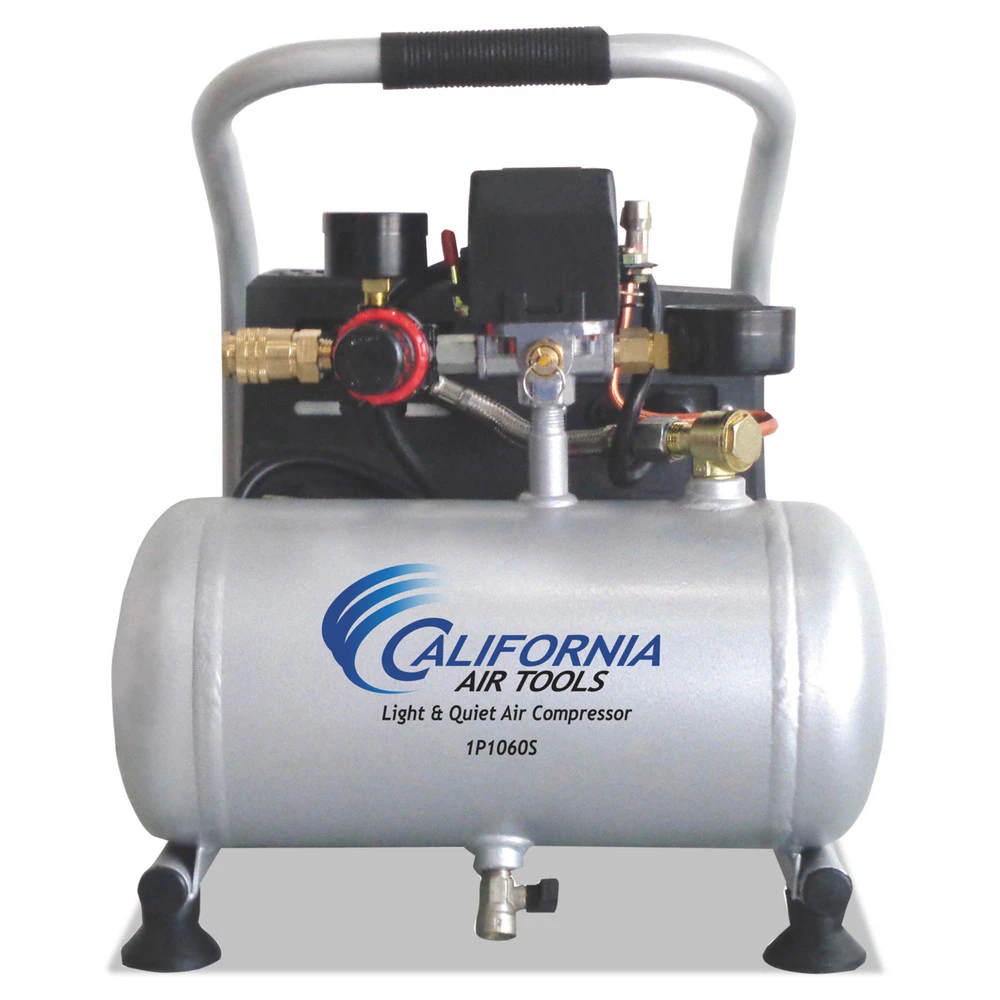 California Air Tools CAT-1P1060S 0.6 HP 1 Gallon Light And Quiet Steel Tank Hand Carry Air Compressor 3 California Air Tools CAT-1P1060S 0.6 HP 1 Gallon Light And Quiet Steel Tank Hand Carry Air Compressor