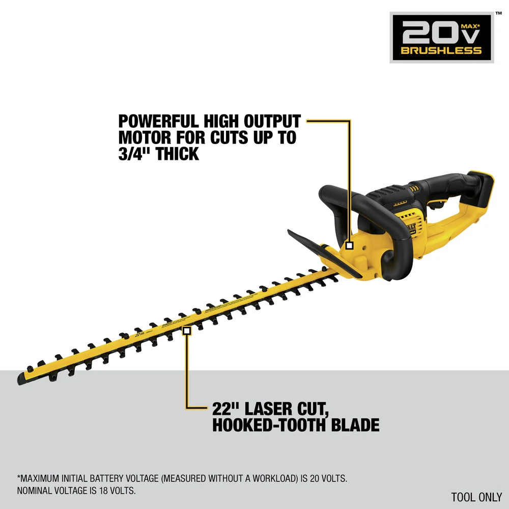 Dewalt DCHT820B 20V MAX Lithium-Ion 22 In. Hedge Trimmer (Tool Only) 6 Dewalt DCHT820B 20V MAX Lithium-Ion 22 In. Hedge Trimmer (Tool Only) - Image 4