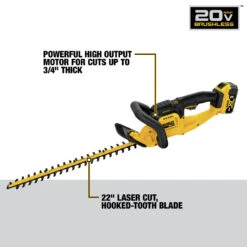 Dewalt DCHT820P1 20V MAX Brushed Lithium-Ion 22 In. Cordless Hedge Trimmer Kit (5 Ah) -DeWALT Sales Shop dewndcht820p1 i