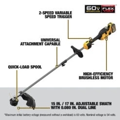 Dewalt DCST972X1 60V MAX Brushless Lithium-Ion 17 In. Cordless Attachment Capable String Trimmer Kit (3 Ah) -DeWALT Sales Shop dewndcst972x1 e