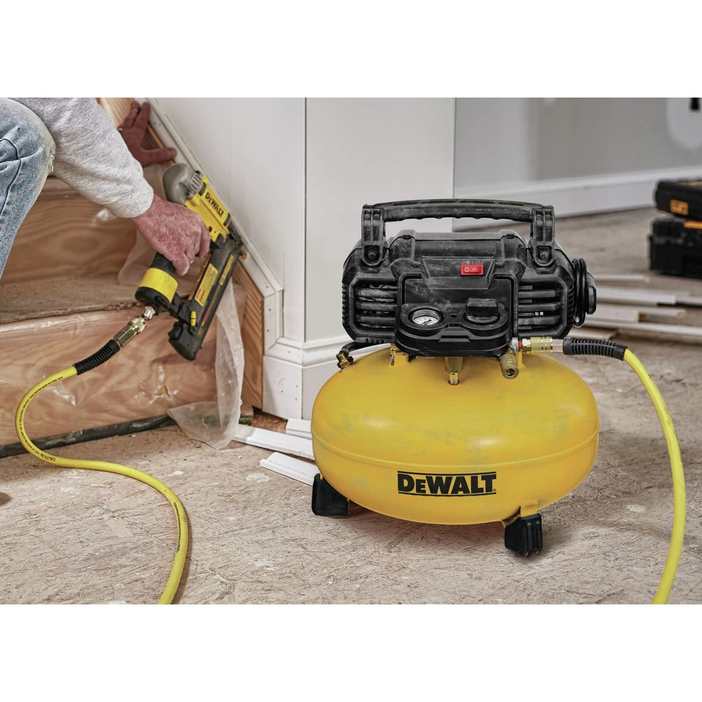Dewalt DWFP1KIT 18 Gauge 2-1/8 In. Pneumatic Brad Nailer And 0.9 HP 6 Gallon Oil-Free Pancake Compressor Combo Kit 8 Dewalt DWFP1KIT 18 Gauge 2-1/8 In. Pneumatic Brad Nailer And 0.9 HP 6 Gallon Oil-Free Pancake Compressor Combo Kit - Image 6