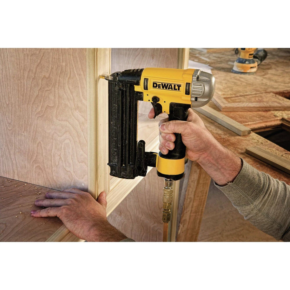 Dewalt DWFP1KIT 18 Gauge 2-1/8 In. Pneumatic Brad Nailer And 0.9 HP 6 Gallon Oil-Free Pancake Compressor Combo Kit 12 Dewalt DWFP1KIT 18 Gauge 2-1/8 In. Pneumatic Brad Nailer And 0.9 HP 6 Gallon Oil-Free Pancake Compressor Combo Kit - Image 10