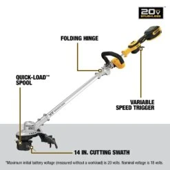 Factory Reconditioned Dewalt DCST922P1R 20V MAX Lithium-Ion Cordless 14 In. Folding String Trimmer Kit (5 Ah) -DeWALT Sales Shop dewrdcst922p1r k