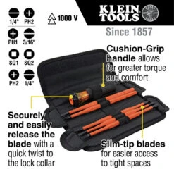 Klein Tools 32288 8-in-1 Insulated Interchangeable Screwdriver Set -DeWALT Sales Shop klnn32288 m