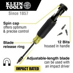 Klein Tools 32304 14-in-1 HVAC Adjustable-Length Impact Screwdriver With Flip Socket -DeWALT Sales Shop klnn32304 f