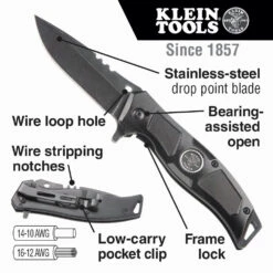 Klein Tools 44228 Electrician's Bearing-Assisted Open Pocket Knife -DeWALT Sales Shop klnn44228 a
