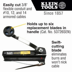 Klein Tools 53725 BX And Armored Cable Cutter -DeWALT Sales Shop klnn53725 f