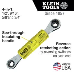 Klein Tools KT223X4-INS 4-in-1 Lineman's Insulating Box Wrench -DeWALT Sales Shop klnnkt223x4 ins d