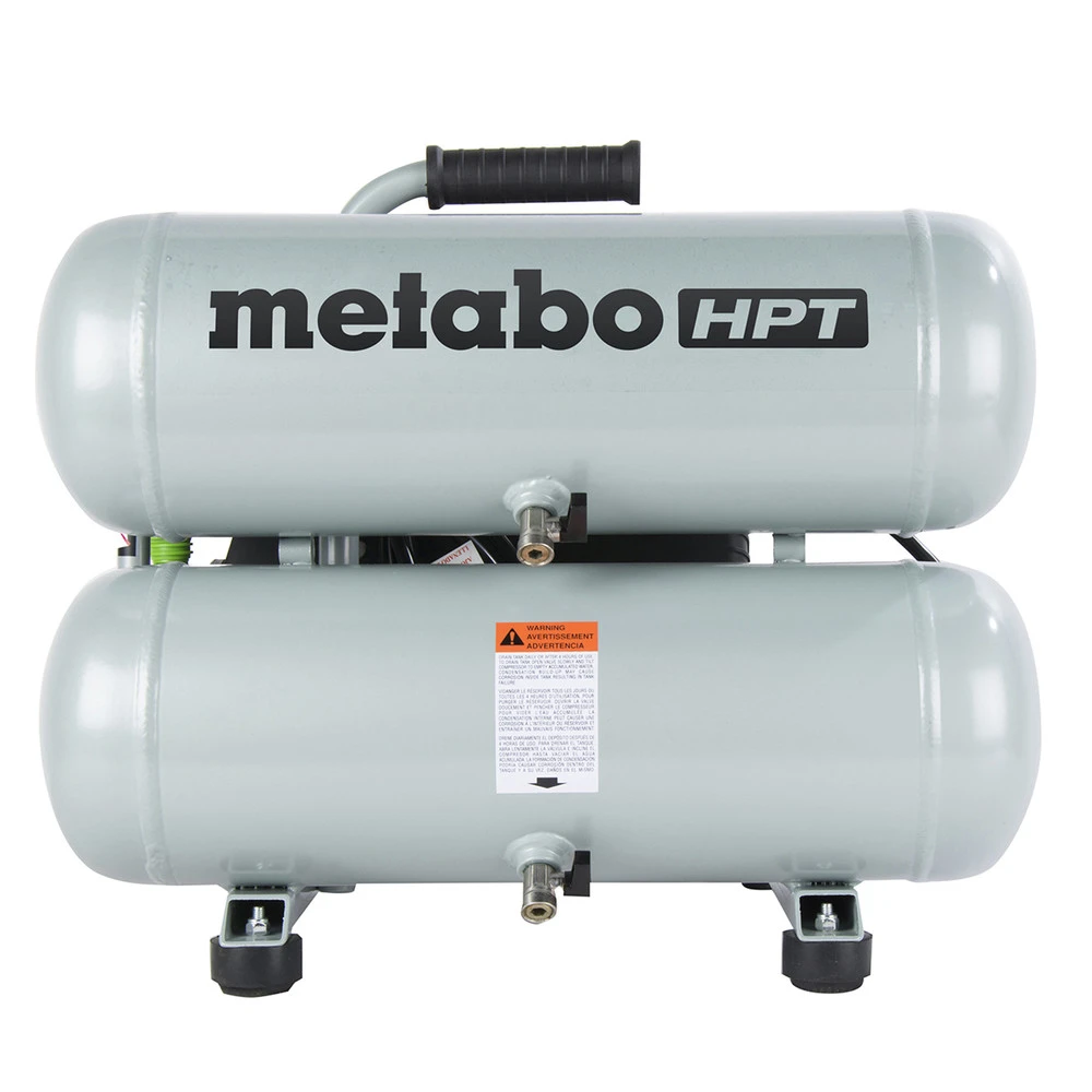 Factory Reconditioned Metabo HPT EC99SM 2 HP 4 Gallon Oil-Lube Twin Stack Air Compressor 3 Factory Reconditioned Metabo HPT EC99SM 2 HP 4 Gallon Oil-Lube Twin Stack Air Compressor