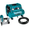 Makita MAC100QK1 Quiet Series .5 HP 1 Gallon Oil-Free Hand Carry Air Compressor/ 18 GA Brad Nailer Combo Kit -DeWALT Sales Shop mktnmac100qk1