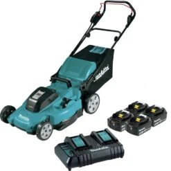 Makita XML10CM1 36V (18V X2) LXT Brushed Lithium-Ion 21 In. Cordless Lawn Mower Kit With 4 Batteries (4 Ah)