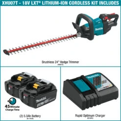 Factory Reconditioned Makita XHU07T-R 18V LXT Brushless Lithium-Ion 24 In. Cordless Hedge Trimmer Kit (5 Ah) -DeWALT Sales Shop mktrxhu07t r f