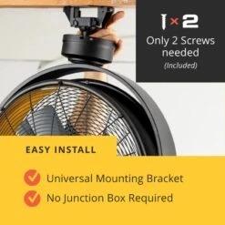 Mule 52006-45 18 In. 3 Speed Ceiling Mounted Plug-In Cord Garage Fan With Remote - Black/Yellow -DeWALT Sales Shop mu8n52006 45 g