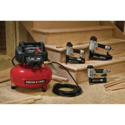 Porter-Cable PCFP3KIT 3-Piece Nailer And 0.8 HP 6 Gallon Oil-Free Pancake Air Compressor Combo Kit 18 Porter-Cable PCFP3KIT 3-Piece Nailer And 0.8 HP 6 Gallon Oil-Free Pancake Air Compressor Combo Kit -DeWALT Sales Shop pcbnpcfp3kit a