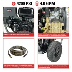 Simpson 60205 WaterBlaster 4200 PSI 4.0 GPM Belt Drive Professional Gas Pressure Washer With AAA Triplex Pump -DeWALT Sales Shop smpn60205 i